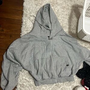 Popflex gray zip up hoodie S/M